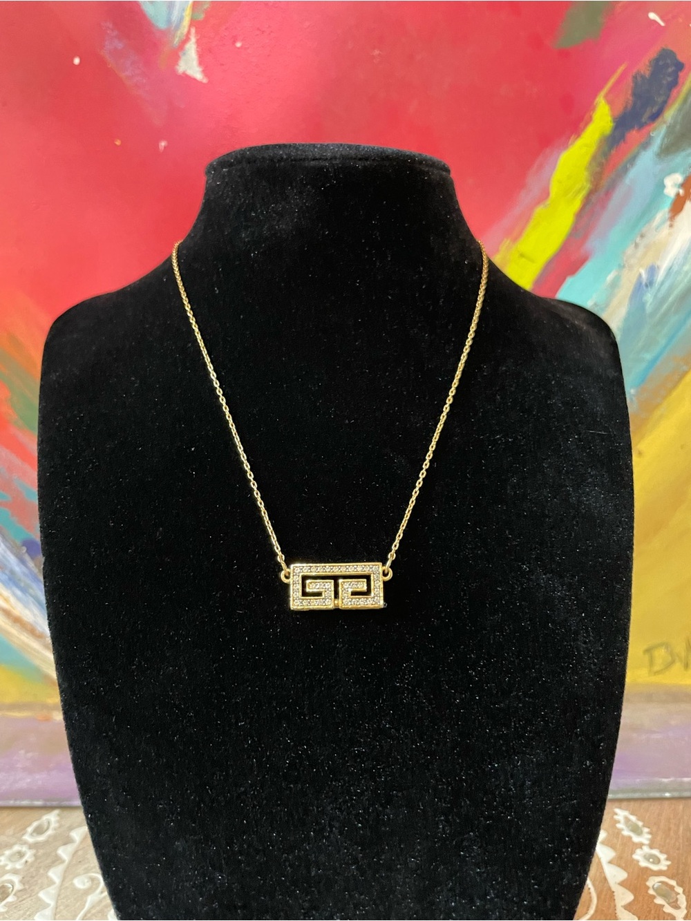 Givenchy Vintage GG Crystal Necklace